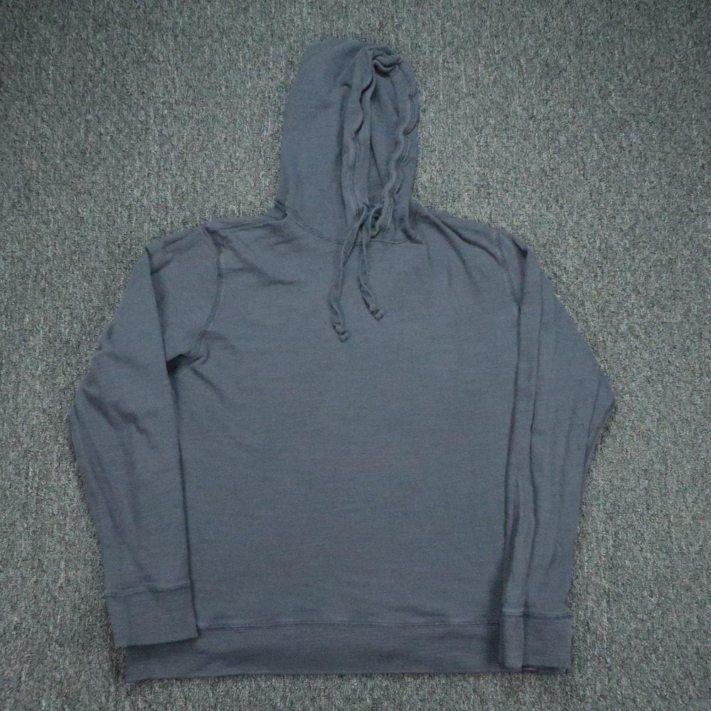 Faherty Hoodie Mens XL Blue Sunwashed Organic Cotton Slub Pullover